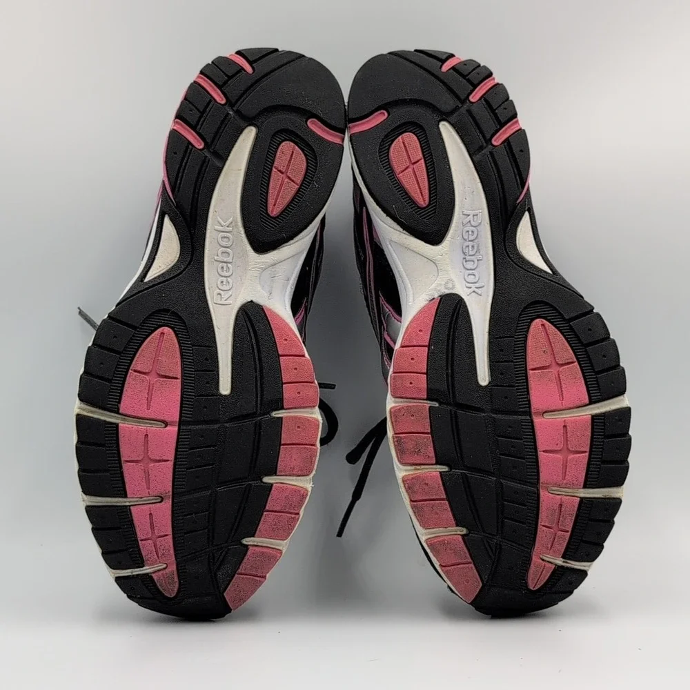 Reebok Pheehan Run Womens 7.5 Black Gray Silver‎ Lace Up Athletic Daily Shoes